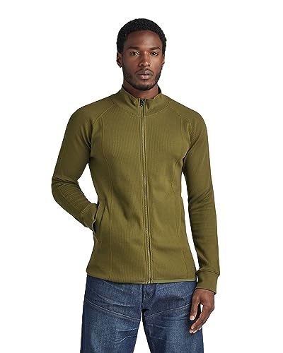 G-Star RAW Herren Jirgi Zip Tweeter Slim ls, Grün (Dark Olive D23476-D271-C744), L von G-STAR
