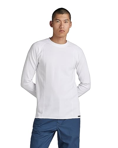 G-STAR RAW Herren Jirgi tweeter slim ls, Weiß (white D23475-D271-110), S von G-STAR RAW