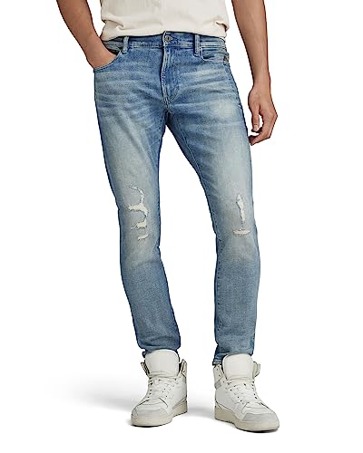 G-STAR RAW Herren Lancet Skinny Jeans, Blau (vintage cool aqua destroyed D17235-C051-C278), 28W / 32L von G-STAR RAW