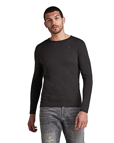 G-STAR RAW Herren Basic Round Neck Long Sleeve T-Shirt, Schwarz (black D07204-124-990), S von G-STAR RAW