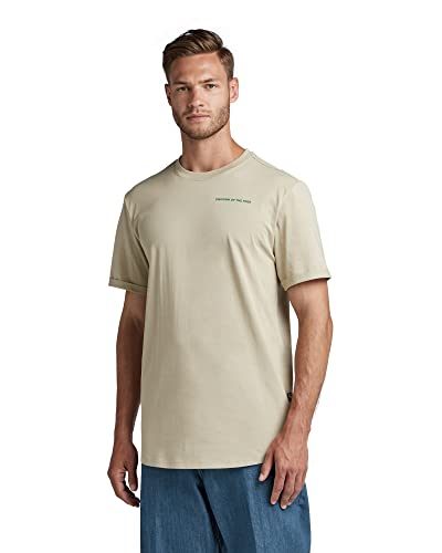 G-STAR RAW Herren Lash Back Text T-Shirt T-Shirts, Beige (spray green D22815-336-D606), M von G-STAR RAW