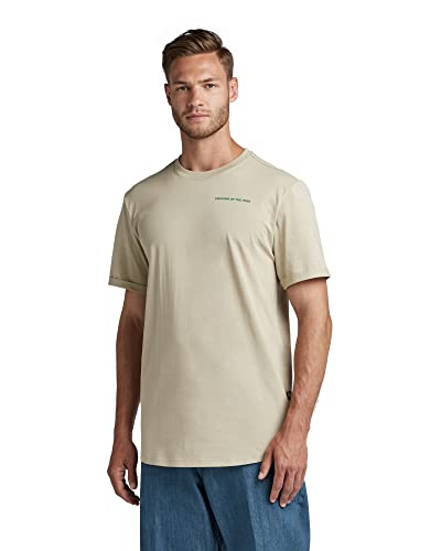 G-STAR RAW Herren Lash Back Text T-Shirt T-Shirts, Beige (spray green D22815-336-D606), XL von G-STAR RAW