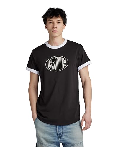 G-STAR RAW Herren Lash Graphic Ringer T-Shirt T-Shirts, Schwarz (dk black D23900-336-6484), L von G-STAR RAW