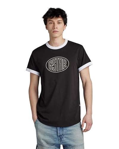 G-STAR RAW Herren Lash Graphic Ringer T-Shirt T-Shirts, Schwarz (dk Black D23900-336-6484), M von G-STAR