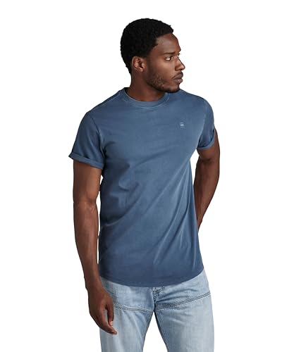G-STAR RAW Herren Overdyed Lash T-Shirt T-Shirts, Blau (vintage indigo gd D16396-2653-G305), XL von G-STAR RAW
