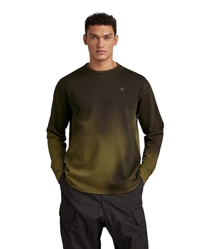 G-STAR RAW Herren Lash Sweatshirt, Grün (dark olive sprayed D18231-B782-G244), L von G-STAR RAW