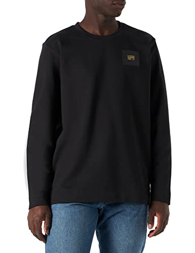 G-STAR RAW Herren Lightweight Label Pullover, Schwarz (caviar D22397-D136-D301), XS von G-STAR RAW