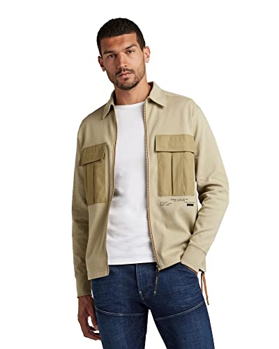 G-STAR RAW Herren Lightweight Zip Through Sweater, Grün (lt moss D21193-C930-B249), S von G-STAR RAW