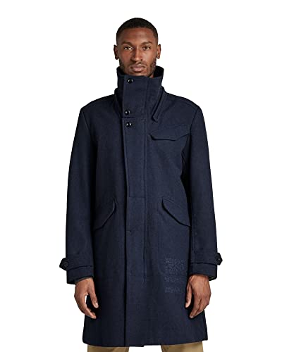 G-STAR RAW Herren Long wool coat, Mehrfarben (sartho blue htr D20638-B965-6370), M von G-STAR RAW