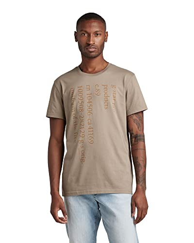 G-STAR RAW Herren Lower Case Text T-Shirt, Beige (dk lever D22381-C506-B416), M von G-STAR RAW