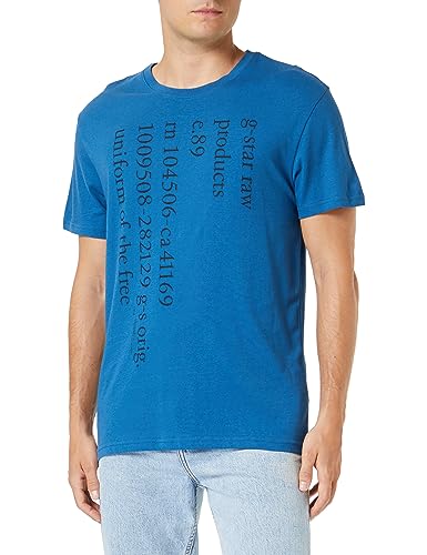 G-STAR RAW Herren Lower Case Text T-Shirt, Blau (retro blue D22381-C506-937), S von G-STAR RAW