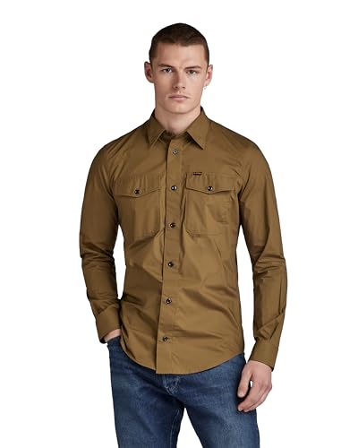 G-STAR RAW Herren Marine Slim Hemd, Grün (dark olive D20165-4481-C744), M von G-STAR RAW