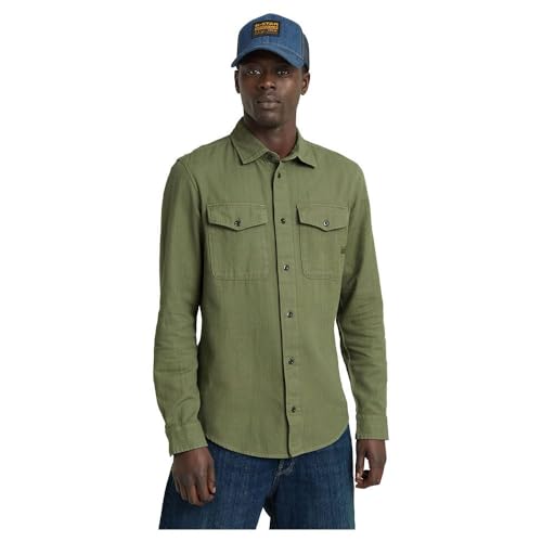 G-Star RAW Herren Marine Slim Hemd, Grün (sage gd D24963-D454-B811), XS von G-STAR RAW