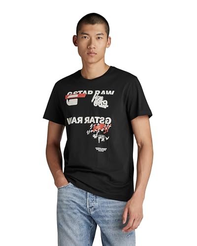 G-Star RAW Herren Mirror Graphic T-Shirt, Schwarz (Dk Black D24701-336-6484), X-Small EU von G-Star RAW