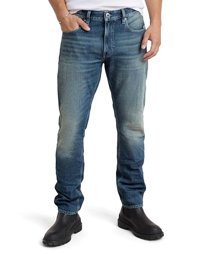 G-STAR RAW Herren Mosa Straight Jeans, Blau (antique faded lago blue D23692-D434-G354), 33W / 30L von G-STAR RAW