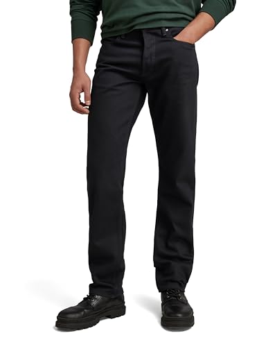 G-STAR RAW Herren Mosa Straight Jeans, Schwarz (Pitch Black D23692-B479-A810), 32W / 34L von G-STAR