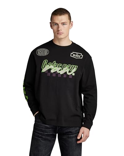 G-Star RAW Herren Moto Boxy Graphic T-Shirt, Schwarz (dk Black D23878-C336-6484), M von G-Star RAW