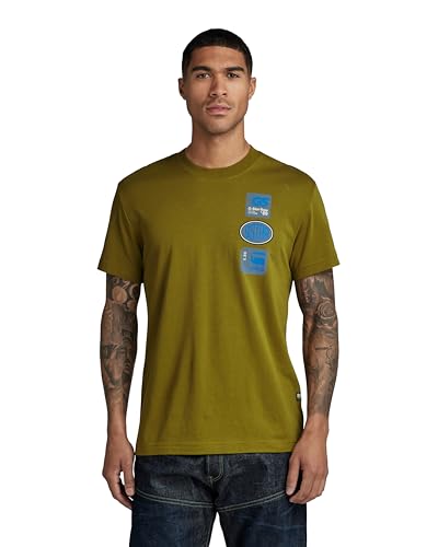 G-STAR RAW Herren Multi Badge T-Shirt, Braun (tobacco D23903-336-248), M von G-STAR RAW