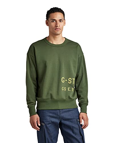 G-STAR RAW Herren Multi Graphic Oversized Sweatshirt, Grün (dk nuri green D22320-A613-3476), L von G-STAR RAW