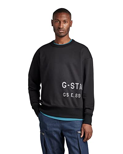 G-STAR RAW Herren Multi Graphic Oversized Sweatshirt, Schwarz (dk black D22320-A613-6484), S von G-STAR RAW