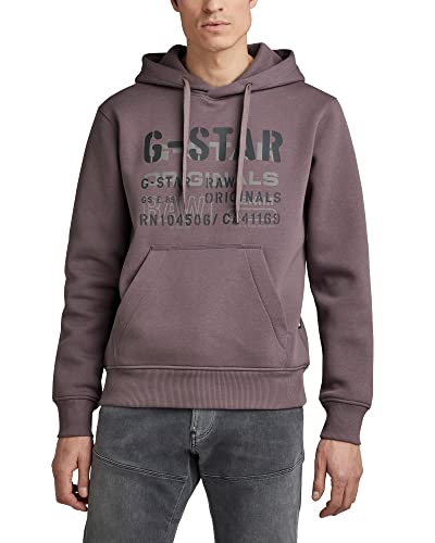G-STAR RAW Herren Multi Layer Originals Hooded Sweatshirt, Purpur (dk taupe fungi D22232-A971-4751), S von G-STAR RAW