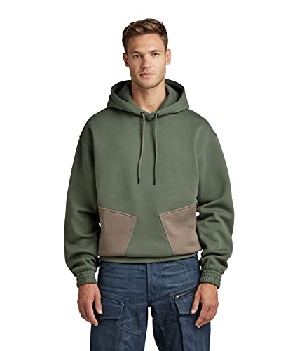 G-STAR RAW Herren Multi Pocket Loose Hooded Sweatshirt, Grün (lt hunter D22018-A971-8165), M von G-STAR RAW