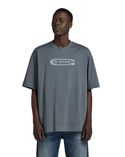 G-Star RAW Herren Old School Logo Boxy T-Shirt, Grau (axis D23904-C336-5781), S von G-Star RAW