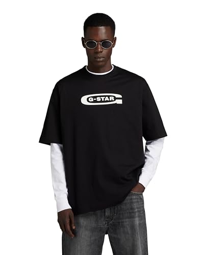 G-Star RAW Herren Old School Logo Boxy T-Shirt, Schwarz (dk Black D23904-C336-6484), L von G-Star RAW