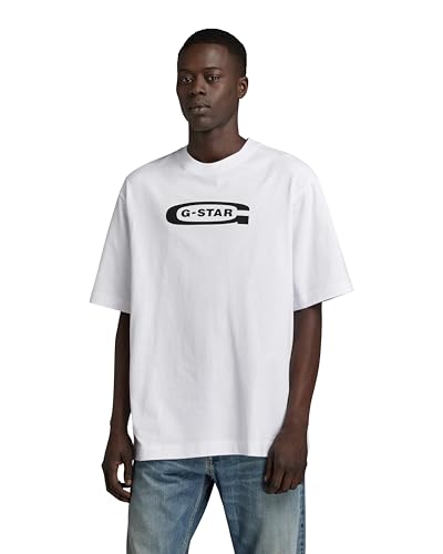 G-STAR RAW Herren Old School Logo Boxy T-Shirt, Weiß (white D23904-C336-110), L von G-STAR RAW