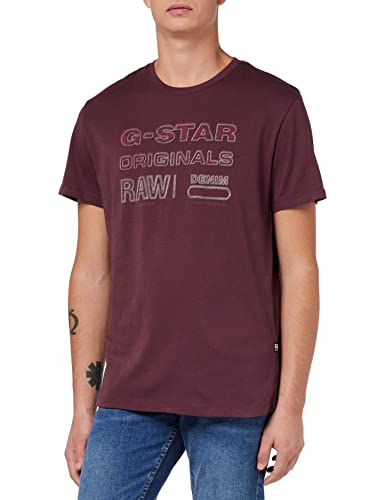 G-STAR RAW Herren Originals Stamp T-Shirt, Purpur (vineyard wine D22378-336-D303), L von G-STAR RAW