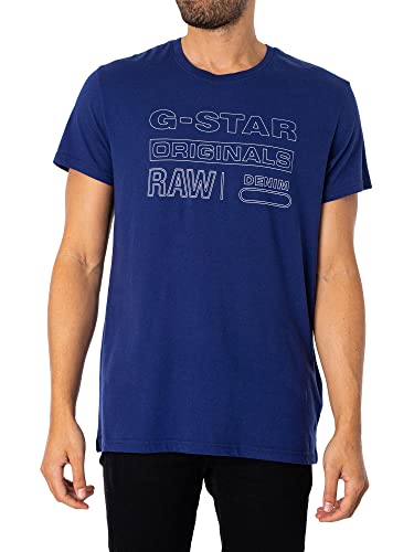 G-STAR RAW Herren Originals T-Shirt, Blau (ballpen blue D22775-C506-1822), L von G-STAR RAW
