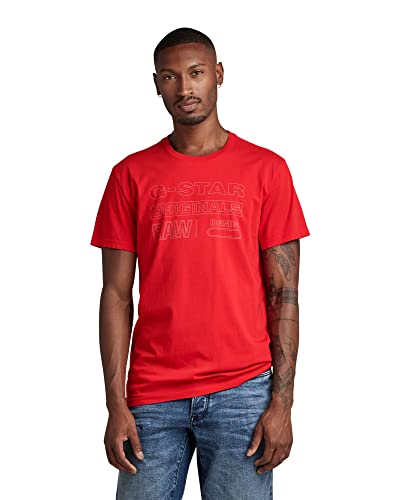 G-STAR RAW Herren Originals T-Shirt, Rot (acid red D22775-C506-A911), S von G-STAR RAW