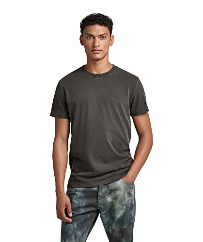 G-STAR RAW Herren Pigment Dye T-Shirt, Schwarz (dk black gd D23157-C756-B564), XS von G-STAR RAW