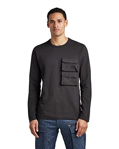 G-STAR RAW Herren Pocket T-Shirt, Schwarz (dk black D22391-C336-6484), M von G-STAR RAW