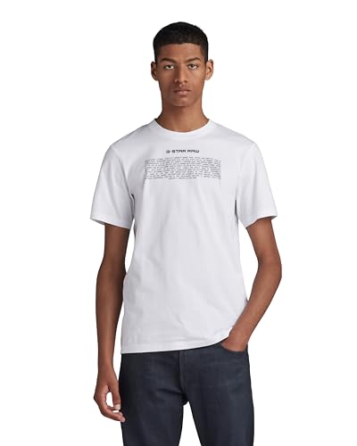 G-STAR RAW Herren Poem Slim T-Shirt, Weiß (white D23902-336-110), L von G-STAR RAW