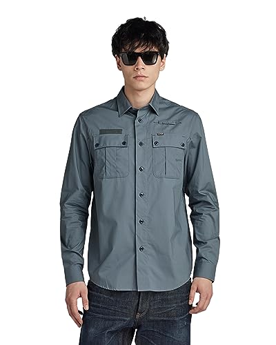 G-STAR RAW Herren Police Regular Shirt ls, Grau (axis D23562-4481-5781), M von G-STAR RAW