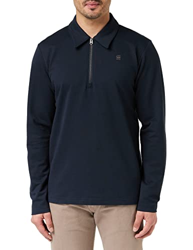 G-STAR RAW Herren Polo Half Zip Lightweight Sweatshirt, Blau (salute D23170-D136-C742), XL von G-STAR RAW