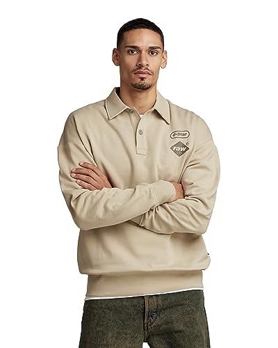 G-STAR RAW Herren Polo loose sweat, Beige (westpoint khaki D23495-B782-C531), L von G-STAR RAW