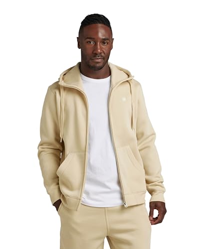 G-STAR RAW Herren Premium Core Hooded Zip Thru Sweatshirt, Beige (postbag D16122-C235-1868), XS von G-STAR RAW