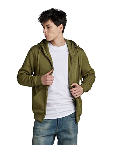 G-STAR RAW Herren Premium Core Hooded Zip Thru Sweatshirt, Grün (smoke olive D16122-C235-B212), XS von G-STAR RAW