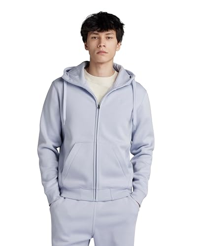 G-STAR RAW Herren Premium Core Hooded Zip Thru Sweatshirt, Grau (icelandic blue D16122-C235-G081), XS von G-STAR RAW