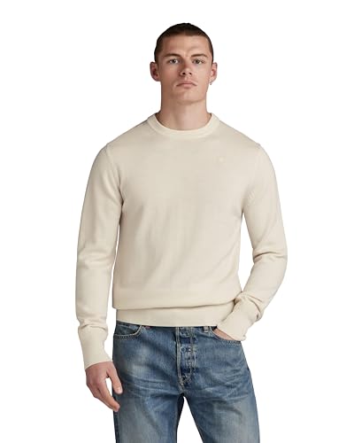 G-Star RAW Herren Premium Core Knitted Pullover, Beige (Eggnog D21931-B692-G076), XXL von G-STAR RAW