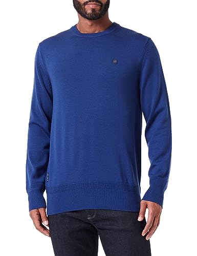 G-STAR RAW Herren Premium Core Knitted Pullover, Blau (ballpen blue D21931-B692-1822), XL von G-STAR RAW