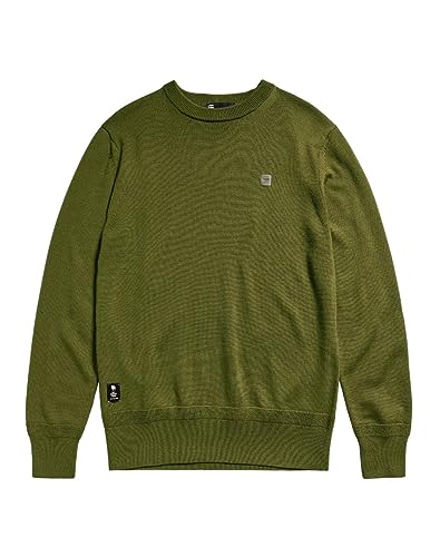 G-STAR RAW Herren Premium Core Knitted Pullover, Grün (dark olive D21931-B692-C744), L von G-STAR RAW