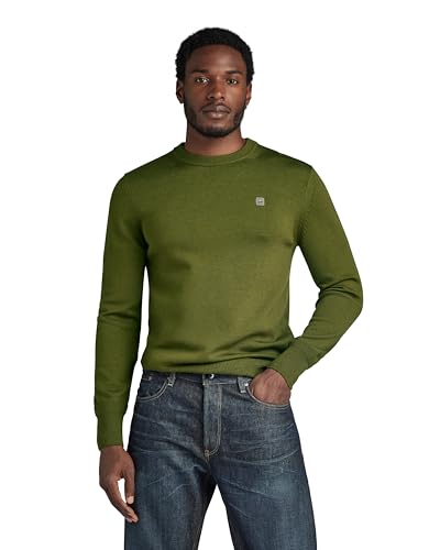 G-STAR RAW Herren Premium Core Knitted Pullover, Grün (dark olive D21931-B692-C744), S von G-STAR RAW