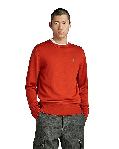 G-STAR RAW Herren Premium Core Knitted Pullover, Orange (rooibos tea D21931-B692-G052), XS von G-STAR RAW