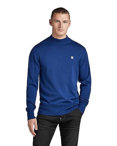G-STAR RAW Herren Premium Core Mock Knitted Pullover, Blau (ballpen blue D21932-B692-1822), XXL von G-STAR RAW