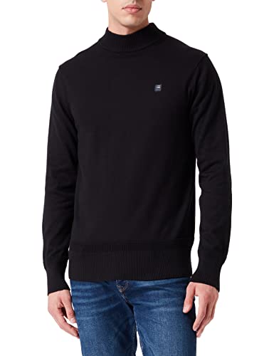 G-STAR RAW Herren Premium Core Mock Knitted Pullover, Schwarz (dk black D21932-C560-6484), S von G-STAR RAW