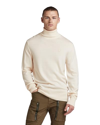 G-STAR RAW Herren Premium Core Turtle Knitted Pullover, Beige (eggnog D21933-B692-G076), S von G-STAR RAW