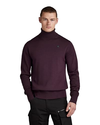 G-Star RAW Herren Premium Core Turtle Knitted Pullover, Purpur (lt Maze D21933-B692-8880), S von G-STAR RAW